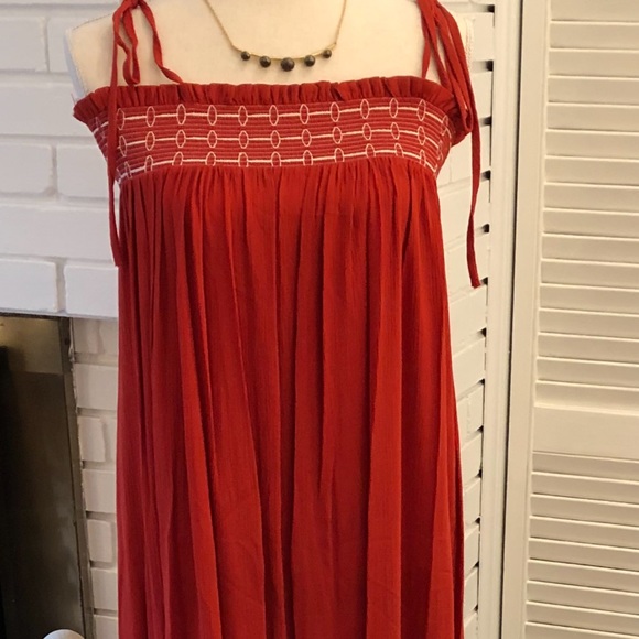 Orange Embroidered Maxi Dress - Picture 3 of 3